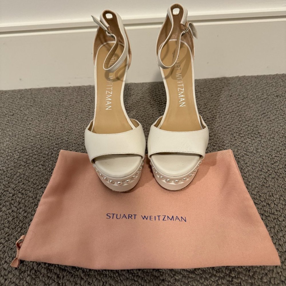 Stuart Weitzman White Platform Heels - Picture 9 of 10